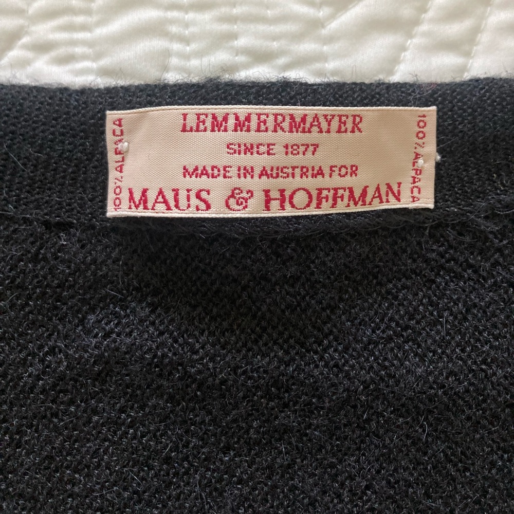 Maus and Hoffman Lemmermayer 100% alpaca cardigan. Black, size 46 - Picture 2 of 5